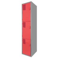 Locker Color Rojo - 3 Puertas